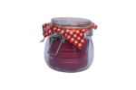 Round glass jar with a tight-fitting clip-top lid with a capacity of 500 ml.