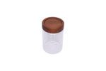 Glass jar, storage jar with a wooden lid, 900 ml capacity - Image 2
