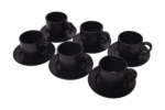 A set of 12 porcelain coffee cups and saucers, 6 cups and 6 coasters... - Image 2