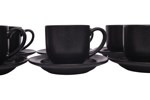 Porcelain Coffee Cup & Saucer Set 120 ml - 12 Pieces - Matte Black - Image 3
