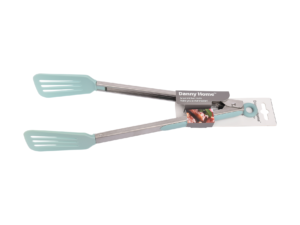 Nylon Flat Food Tongs with Stainless Steel Handle 34 cm - Mint Green