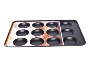 Non-Stick Carbon Steel Shallow Bun Tray 12 Cups