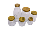 Glass Storage Jar Set 6 Pcs with Gold Lids - 160 to 1600 ml - Image 2