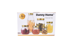 Glass Storage Jar Set 6 Pcs with Gold Lids - 160 to 1600 ml - Image 3