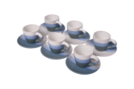 Porcelain coffee cup and saucer set, 12 pieces, 6 cups and 6 coasters, 100 ml. - Image 2
