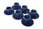 Porcelain coffee cup and saucer set, 12 pieces, 6 cups and 6 coasters, 80 ml