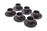Porcelain coffee cup and saucer set 12 pieces 6 cups and 6 coasters 80 ml - Image 2