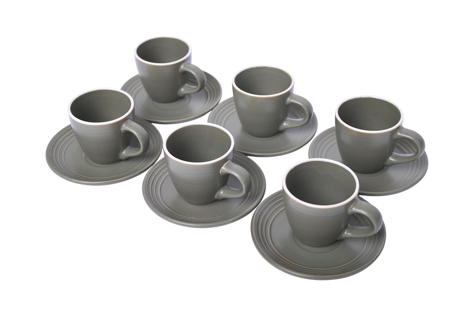 STB16-1-LGN-3.png طقم فنجان قهوة وطبق بورسلين 12 قطعة 6 اكواب و 6 كوستر 80 مل - الصورة 1