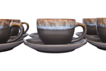 Porcelain coffee cup and saucer set, 12 pieces, 6 cups and 6 coasters, 90 ml - Image 2