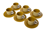 Porcelain coffee cup and saucer set, 12 pieces (6 cups and 6 coasters), 100 ml - Image 2