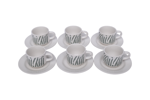 A set of 12 porcelain coffee cups and saucers, 6 cups and 6 coasters, 80 ml - Image 2
