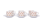 Porcelain coffee cup and saucer set, 12 pieces, 6 cups and 6 coasters, 80 ml - Image 3