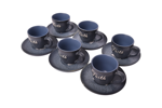 Porcelain coffee cup and saucer set 12 pieces 6 cups and 6 coasters 100 ml - Image 2