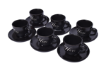 Porcelain coffee cup and saucer set 12 pieces 6 cups and 6 coasters 100 ml