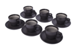 Porcelain coffee cup and saucer set, 12 pieces (6 cups and 6 coasters), 100 ml