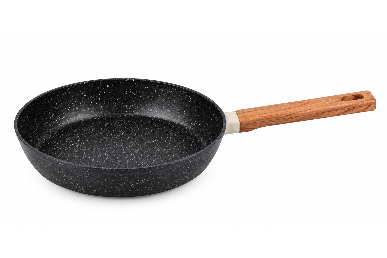 pan_wood_product_2000x1333 Granite Non-Stick Aluminium Fry Pan 26 cm - Grey - Image 1