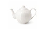Porcelain Teapot 1000 ml - White Ribbed - Image 2