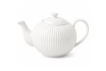 Porcelain Teapot 1000 ml - White Ribbed - Image 3