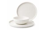 White Porcelain Dinner Set with Plates and Bowls - Image 2