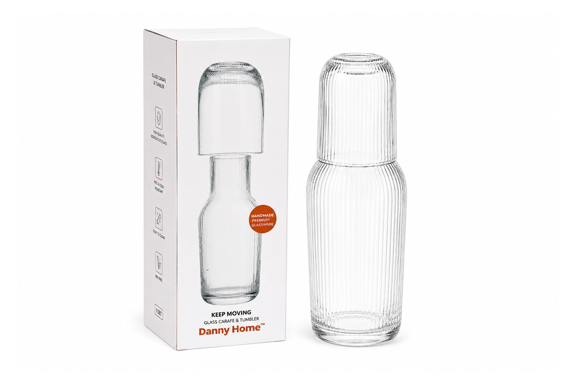 CB-159-1-1.jpg Glass Water Bottle with Drinking Cup - Image 1
