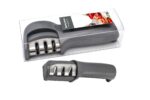 Manual Knife Sharpener with Stainless Steel and Plastic Construction