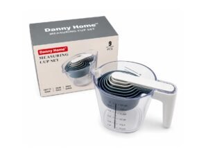 Plastic Measuring Cups and Spoons Set 9 Pieces - Blue