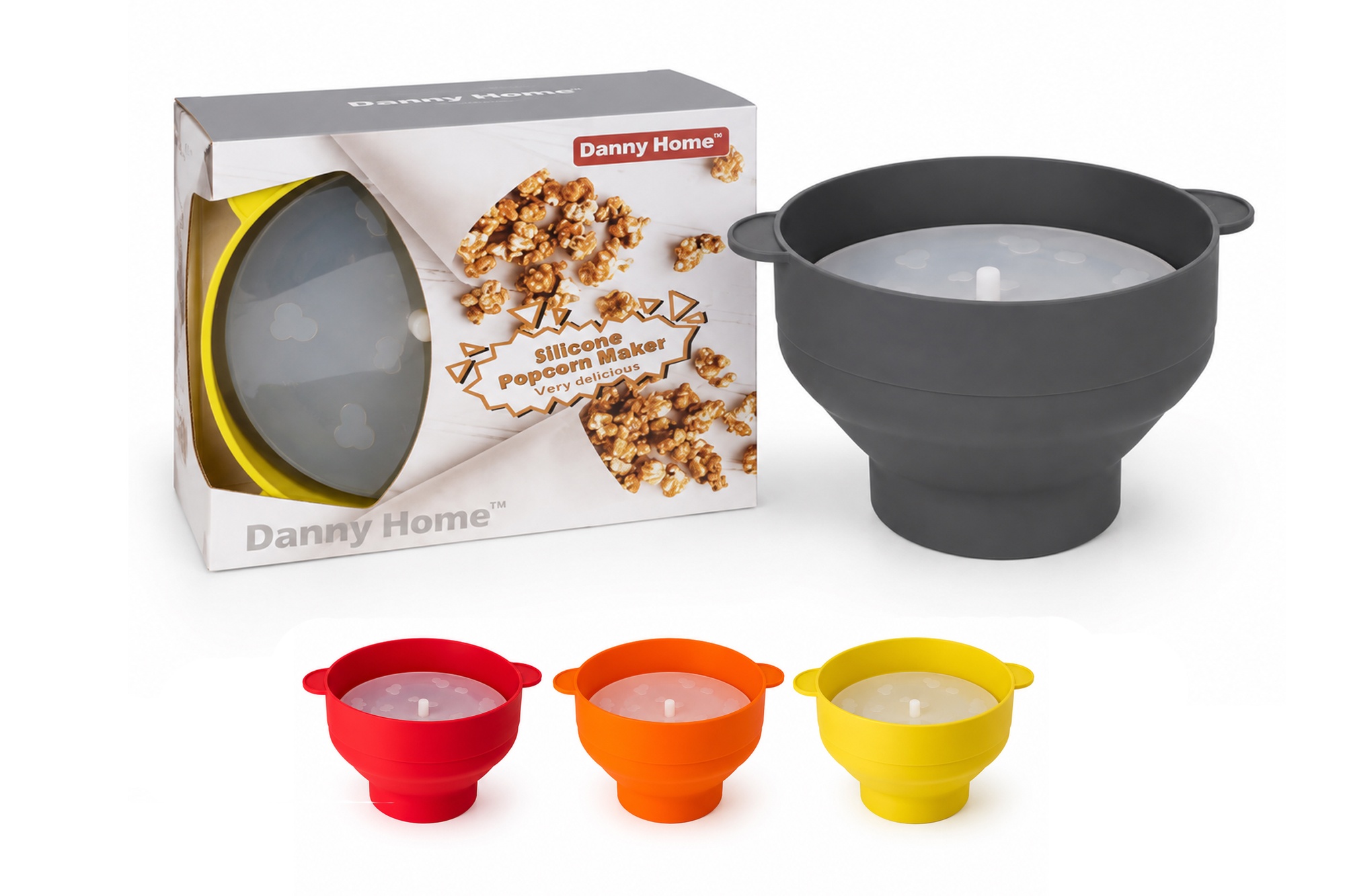 DH3357-MIX-1-1.jpg 20 cm Silicone Popcorn Maker for Microwave Cooking - Image 1