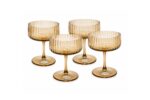 4 Pieces Polished Glass Drinking Cup Set for Everyday Beverage Serving