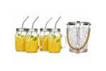 5 Pieces Glass Ice Bucket and Drinking Cup Set - Image 2