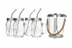5 Pieces Glass Ice Bucket and Drinking Cup Set - Image 3
