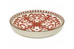 30 cm White x Red Porcelain Soup Plate for Baking and Serving