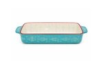 Porcelain Rectangular Baking Dish 10.5" - 27.2 cm - Cream & Blue Fish - Image 3
