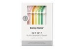 Glass Drinking Straws Set 7 Pieces with Cleaning Brush - 20 cm - Bent - Image 3