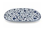 Porcelain Oval Serving Plate 12" - 30.5 cm - White & Blue Floral