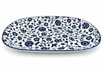 Porcelain Oval Serving Plate 12" - 30.5 cm - White & Blue Floral - Image 2