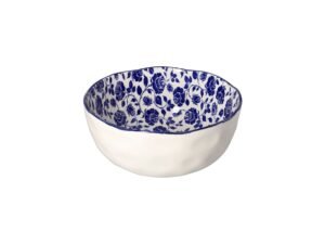 Porcelain Blue Floral Salad Serving Bowl