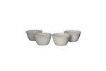 Porcelain Striped Salad Bowls Set 4 Pcs