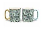 Porcelain Couple Mugs Set 2 Pcs 310 ml - City Pattern