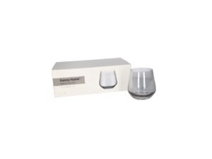 Short Glass Tumblers Set Black 6 Pcs 420 ml