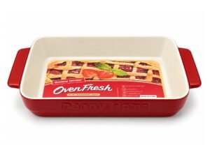 Porcelain Rectangular Baking Dish 12" - 30 cm - Red & Cream