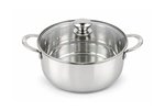 Stainless Steel Casserole with Glass Lid 20 cm - 3.4 L