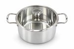 Stainless Steel Satin Finish Casserole with Glass Lid 20 cm - 3.4 L - Image 2