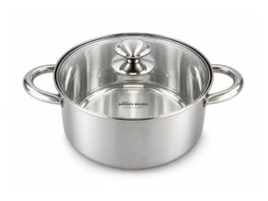 Stainless Steel Flower Knob Casserole with Glass Lid 18 cm - 2.7 L