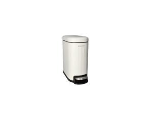 Carbon Steel Pedal Trash Can White 5 L