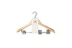 Wooden Clothes Hangers with Clips Natural 3 Pcs