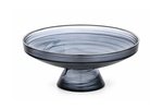 Glass Footed Fruit Bowl 10" - 25 cm - Smoky Grey