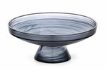 Glass Footed Fruit Bowl 10" - 25 cm - Smoky Grey - Image 2